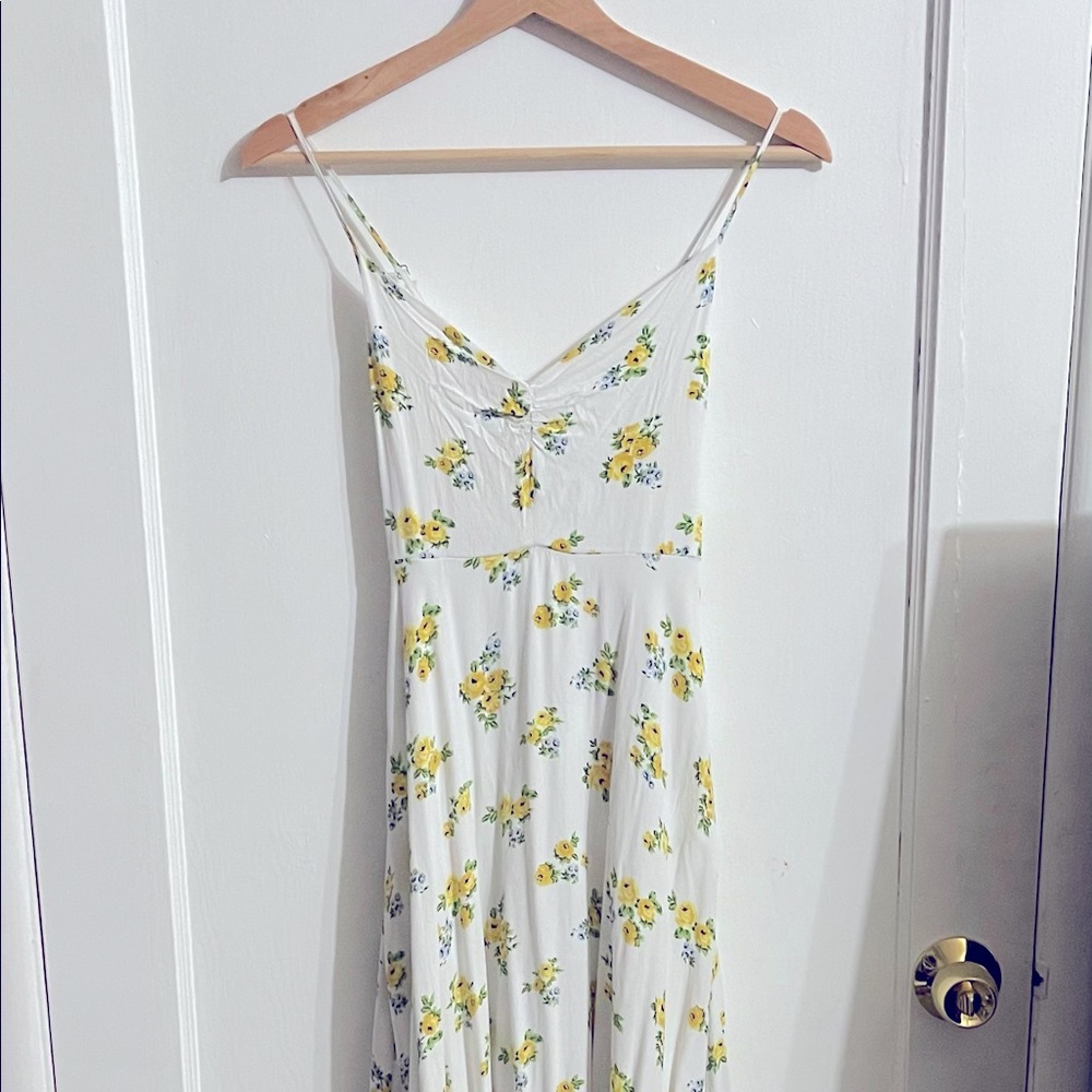 Forever 21 Long white dress with flower print